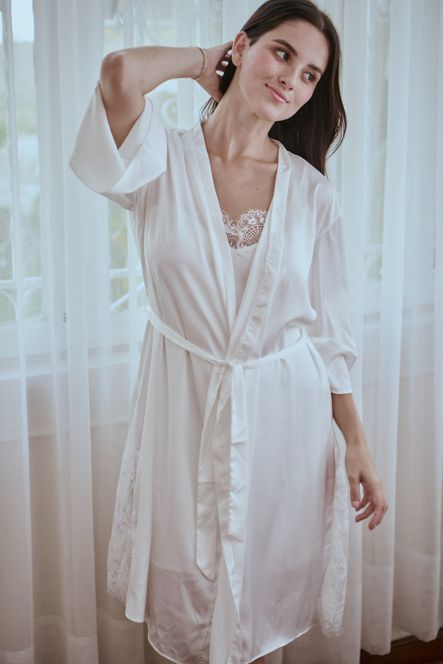 Bridal Silk Robe Short (Bata)
