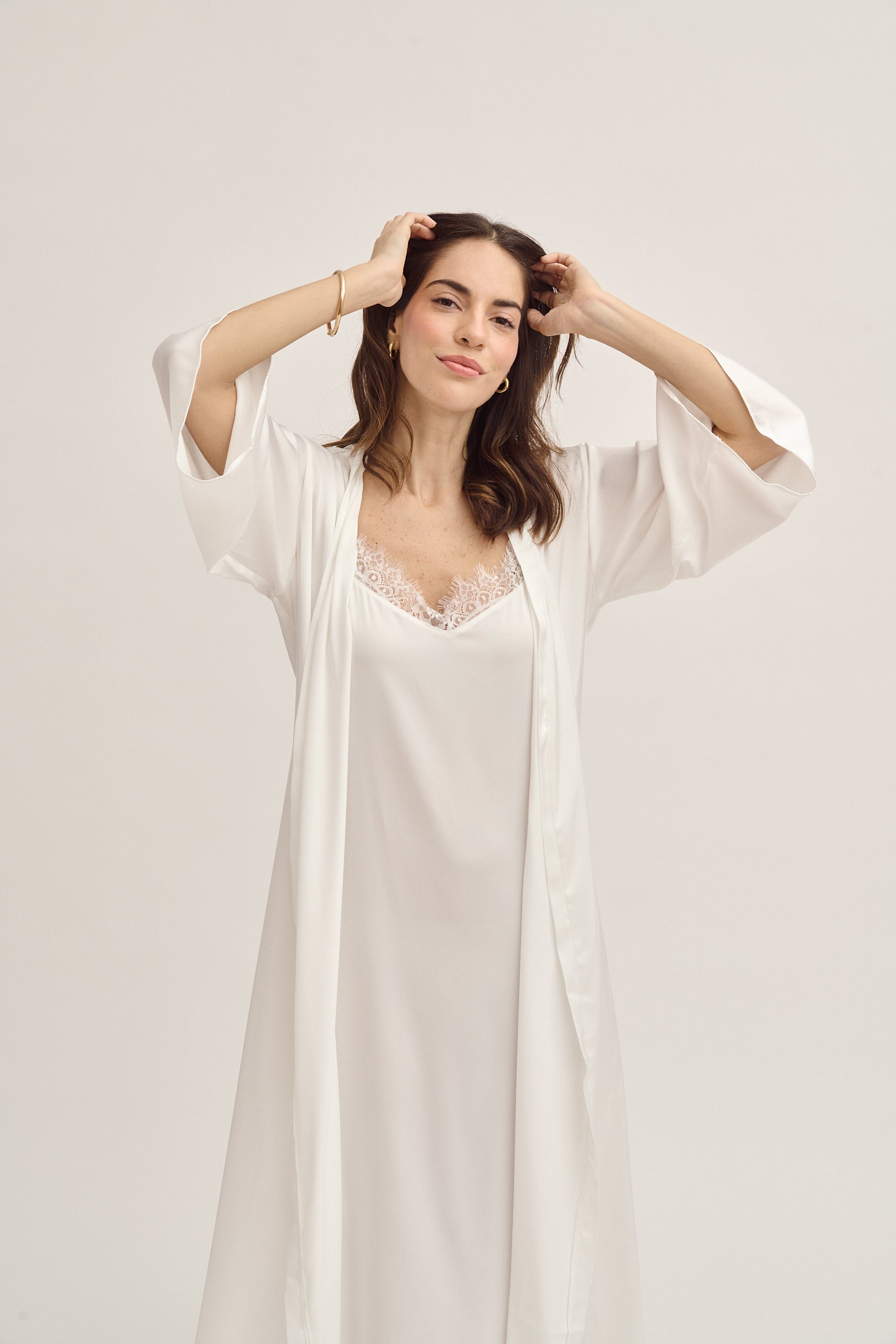Bridal Silk Robe Long