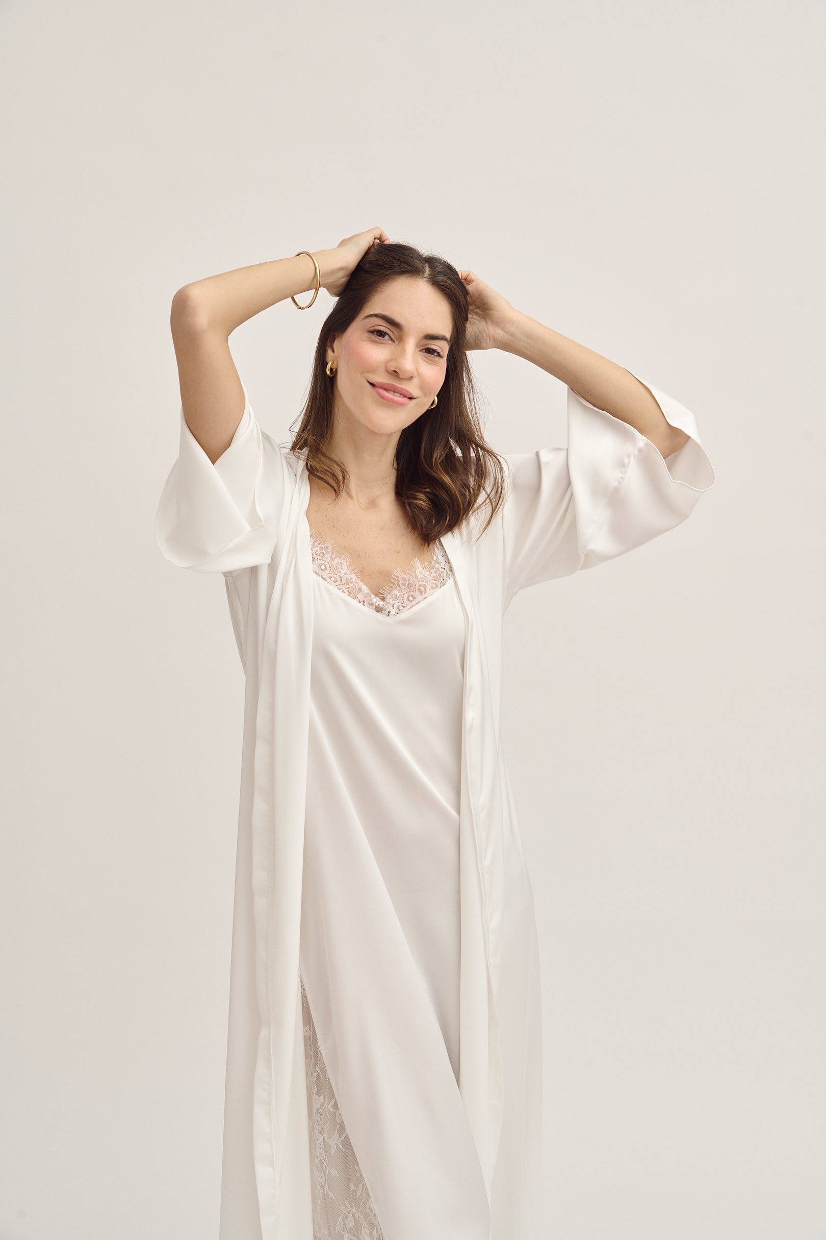 Bridal Silk Robe Long