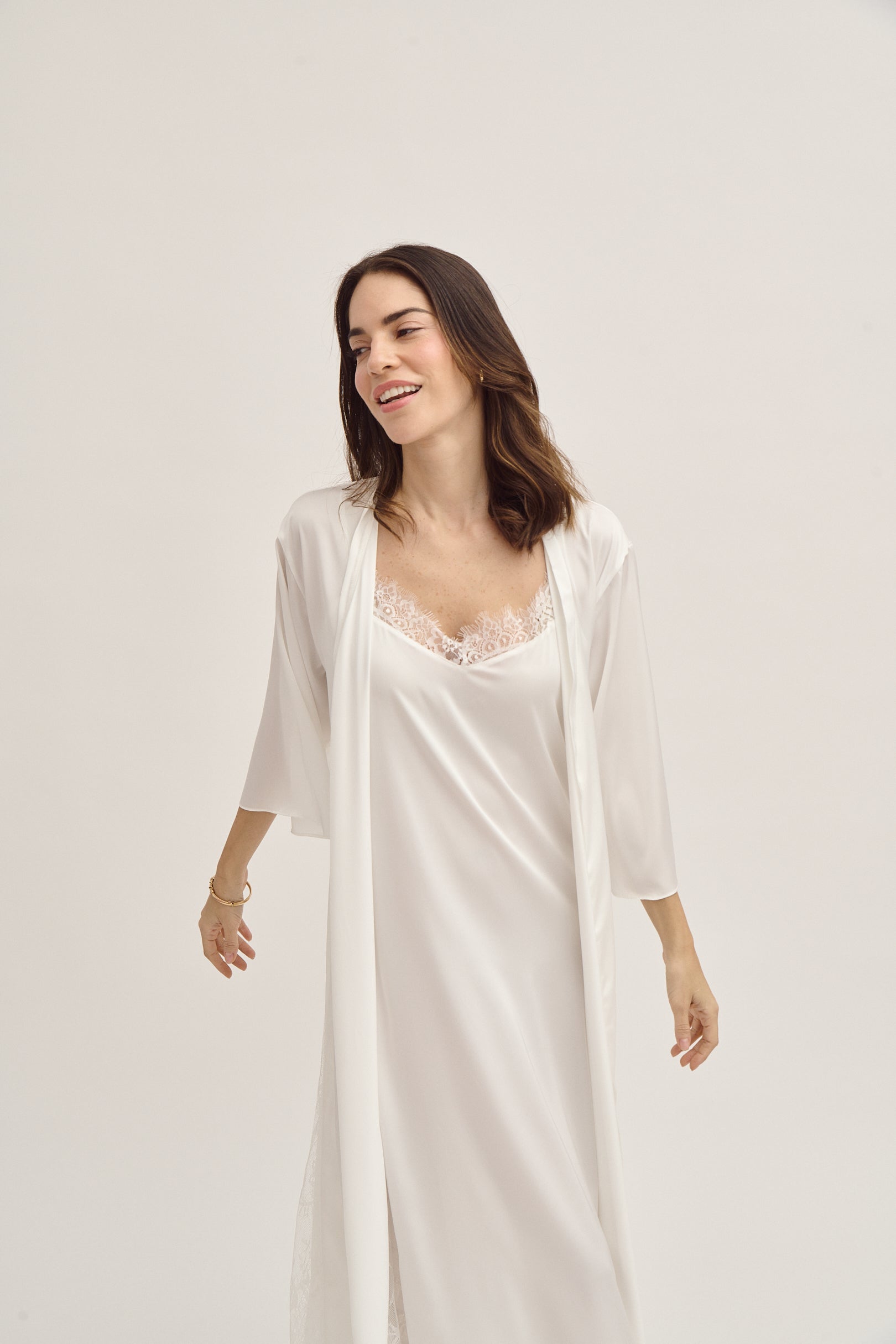 Bridal Silk Robe Long