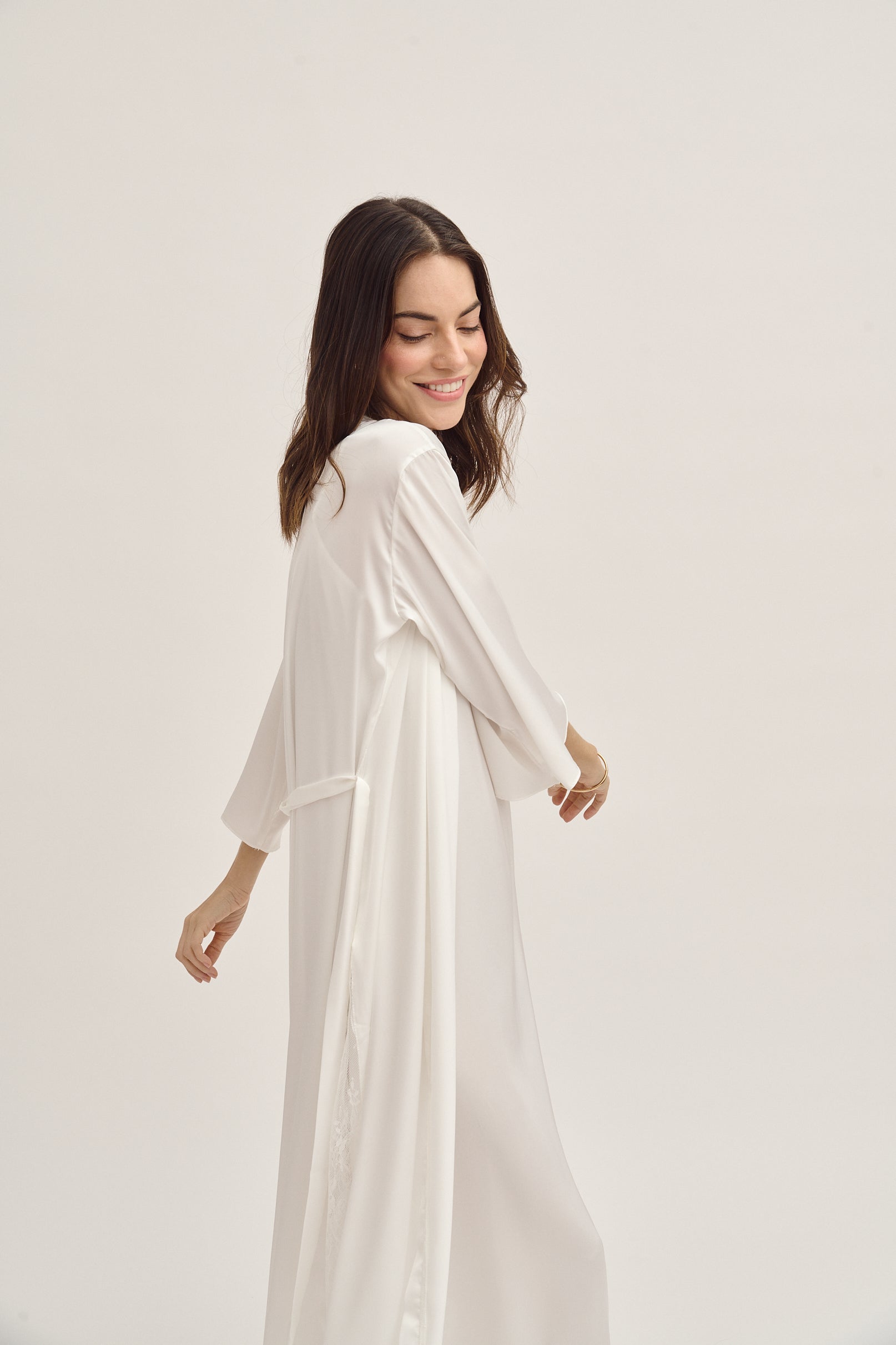 Bridal Silk Robe Long