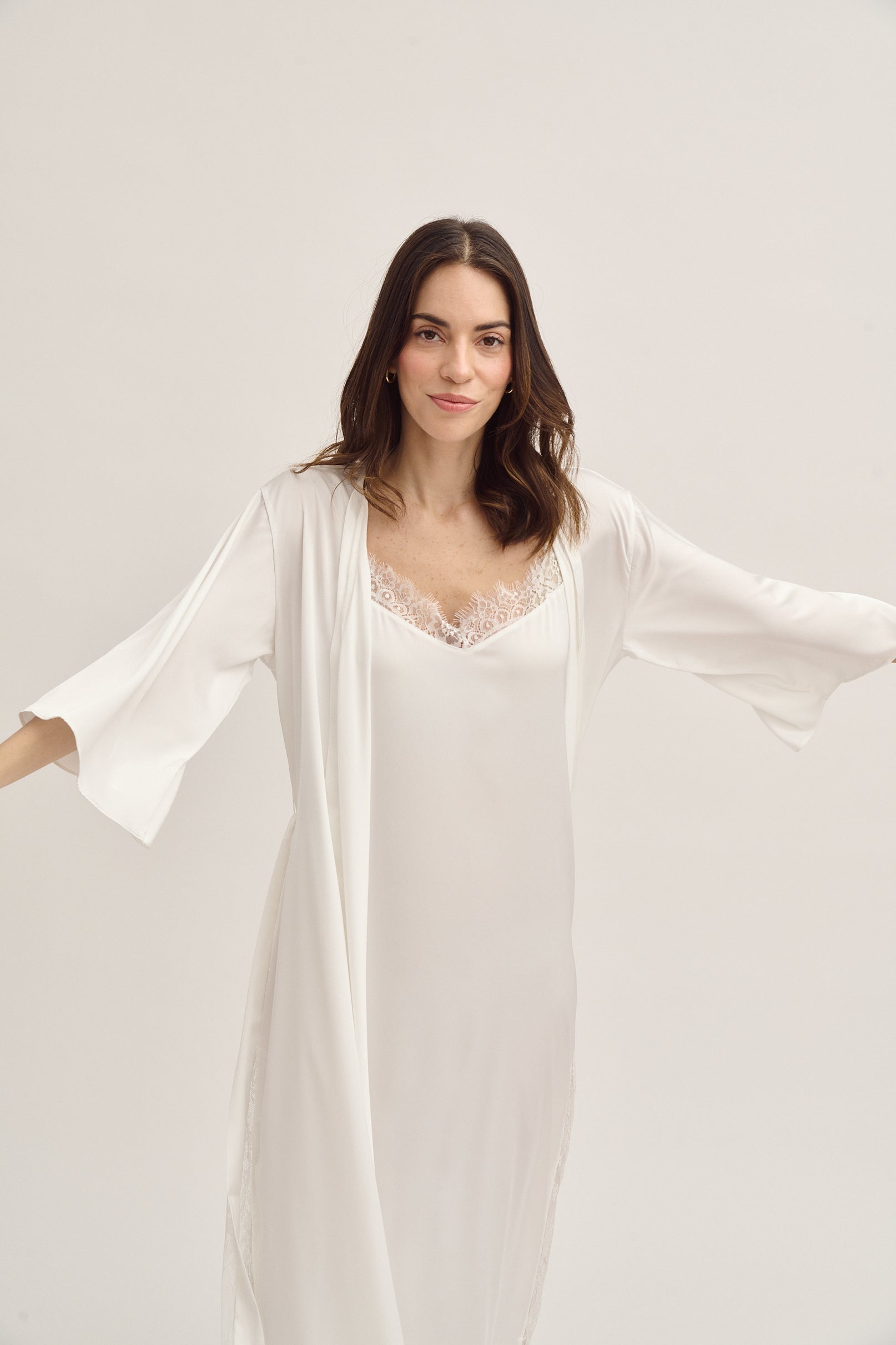 Bridal Silk Robe Long