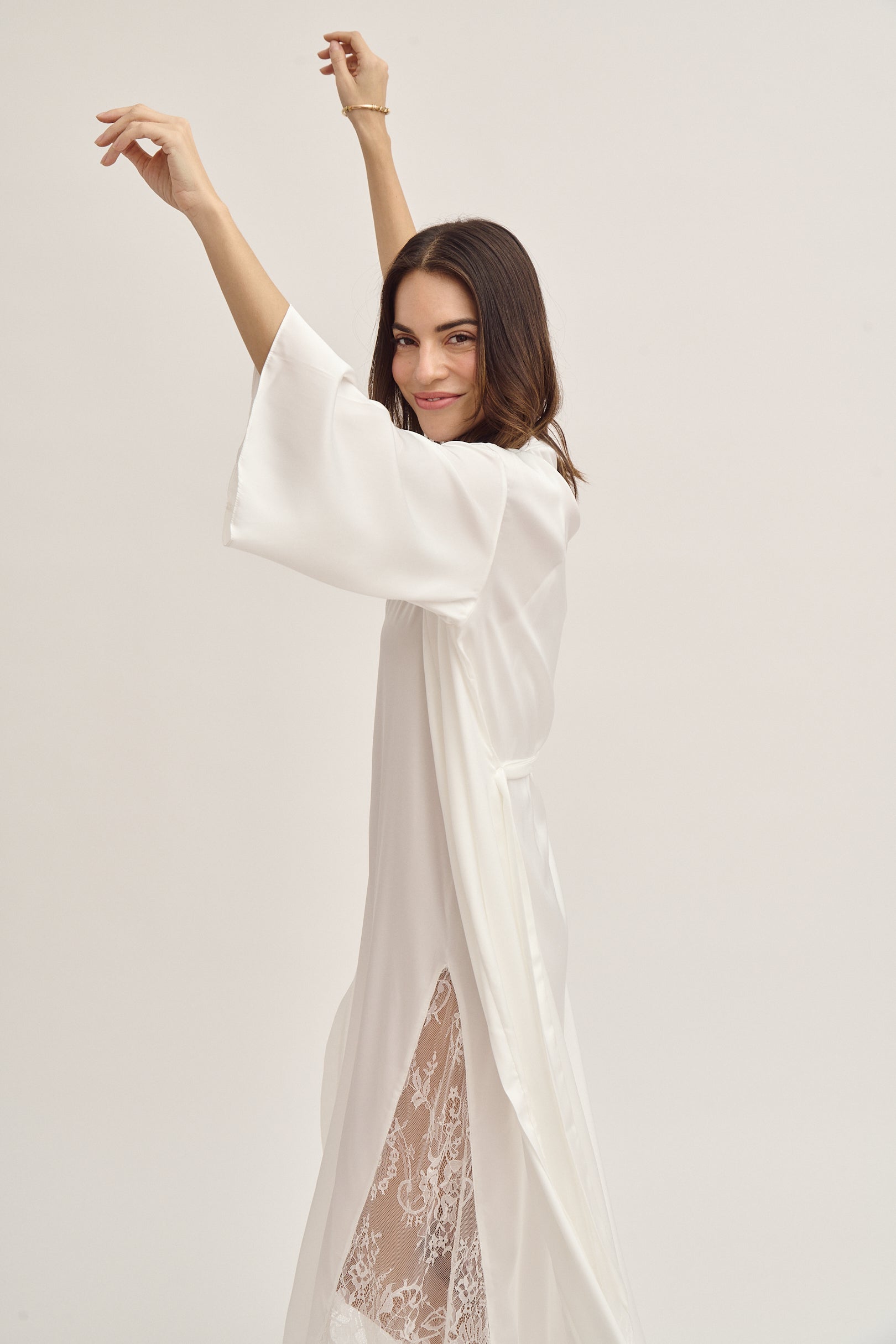 Bridal Silk Robe Long
