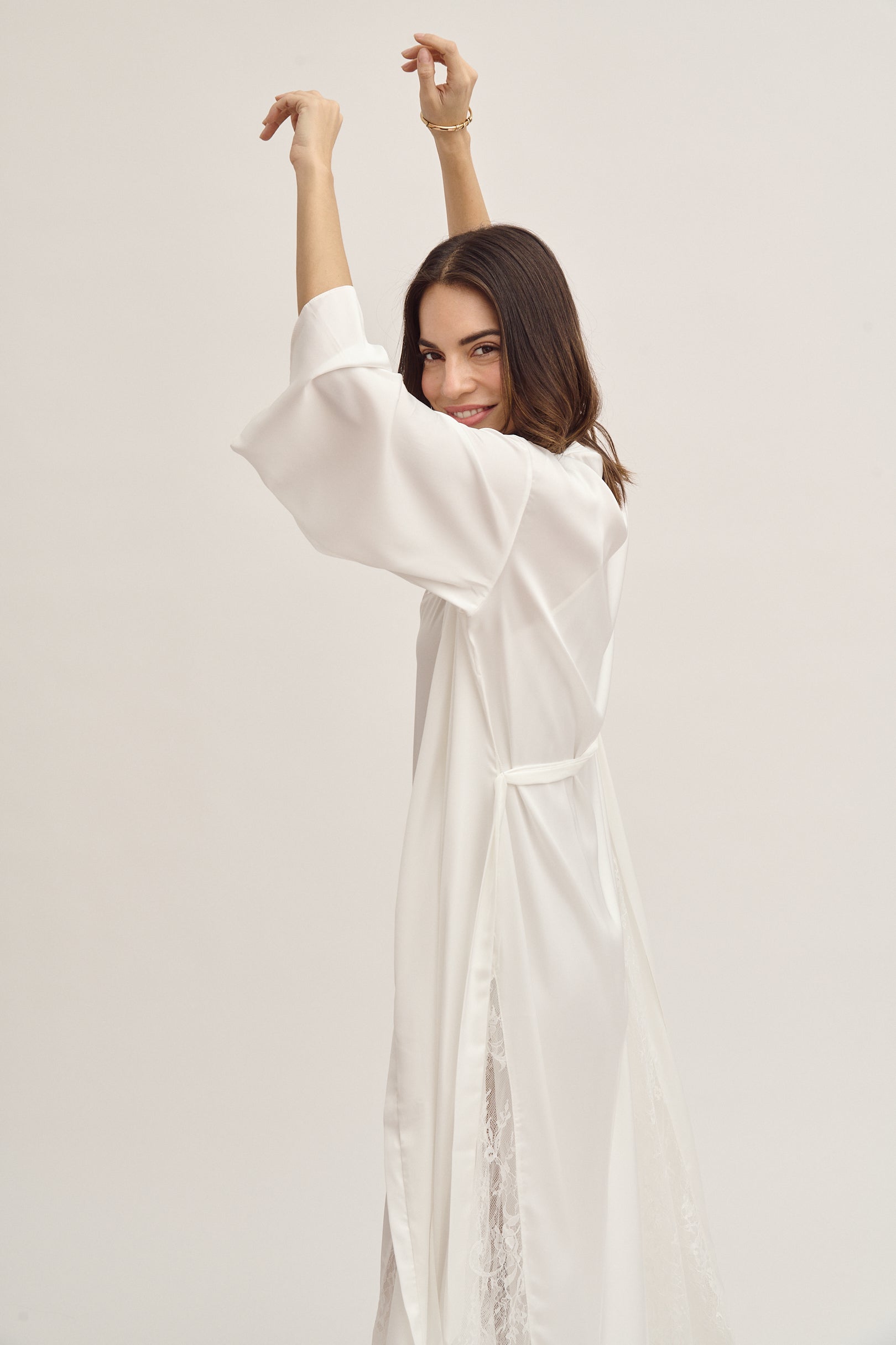 Bridal Silk Robe Long