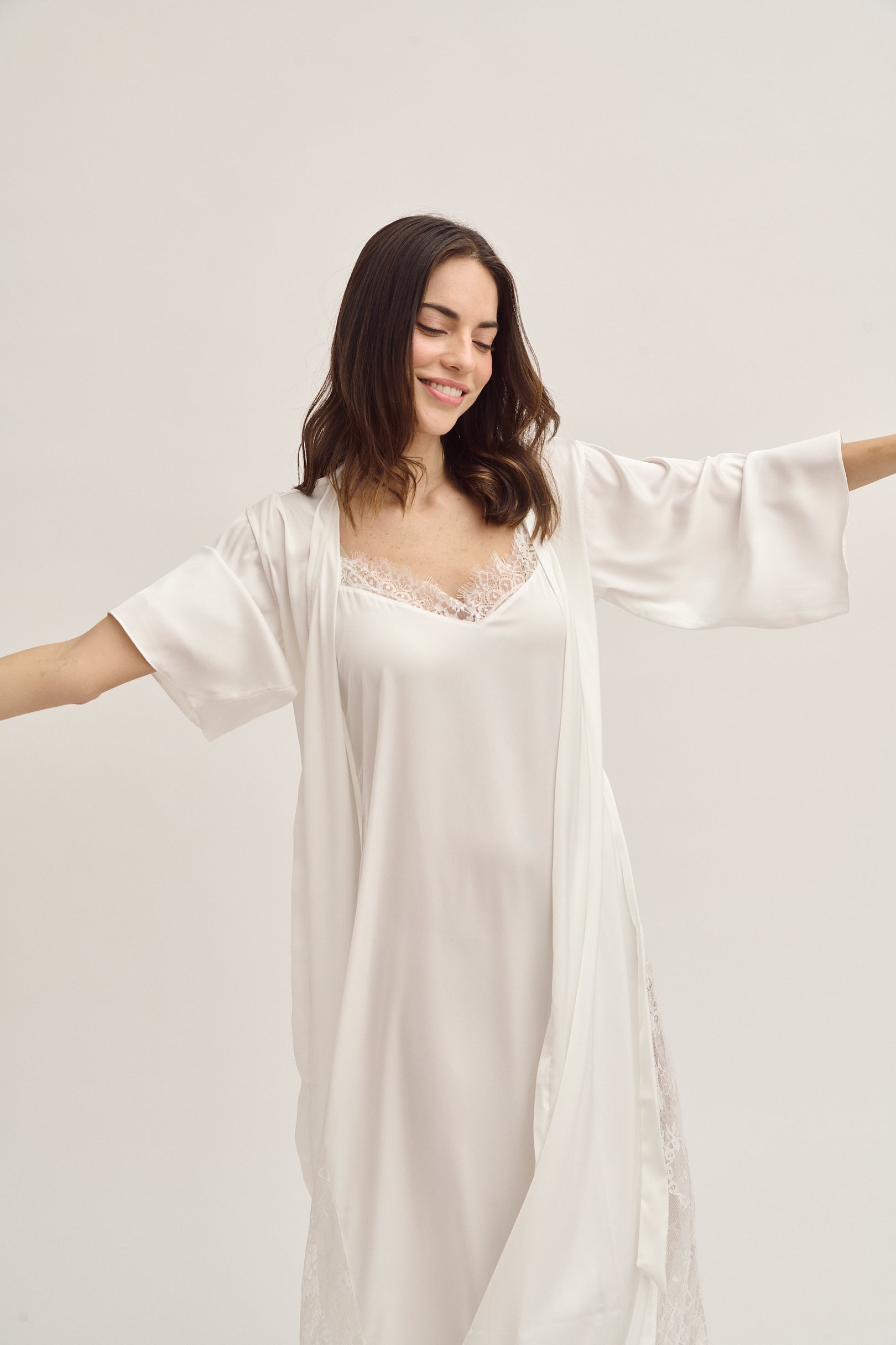 Bridal Silk Robe Long