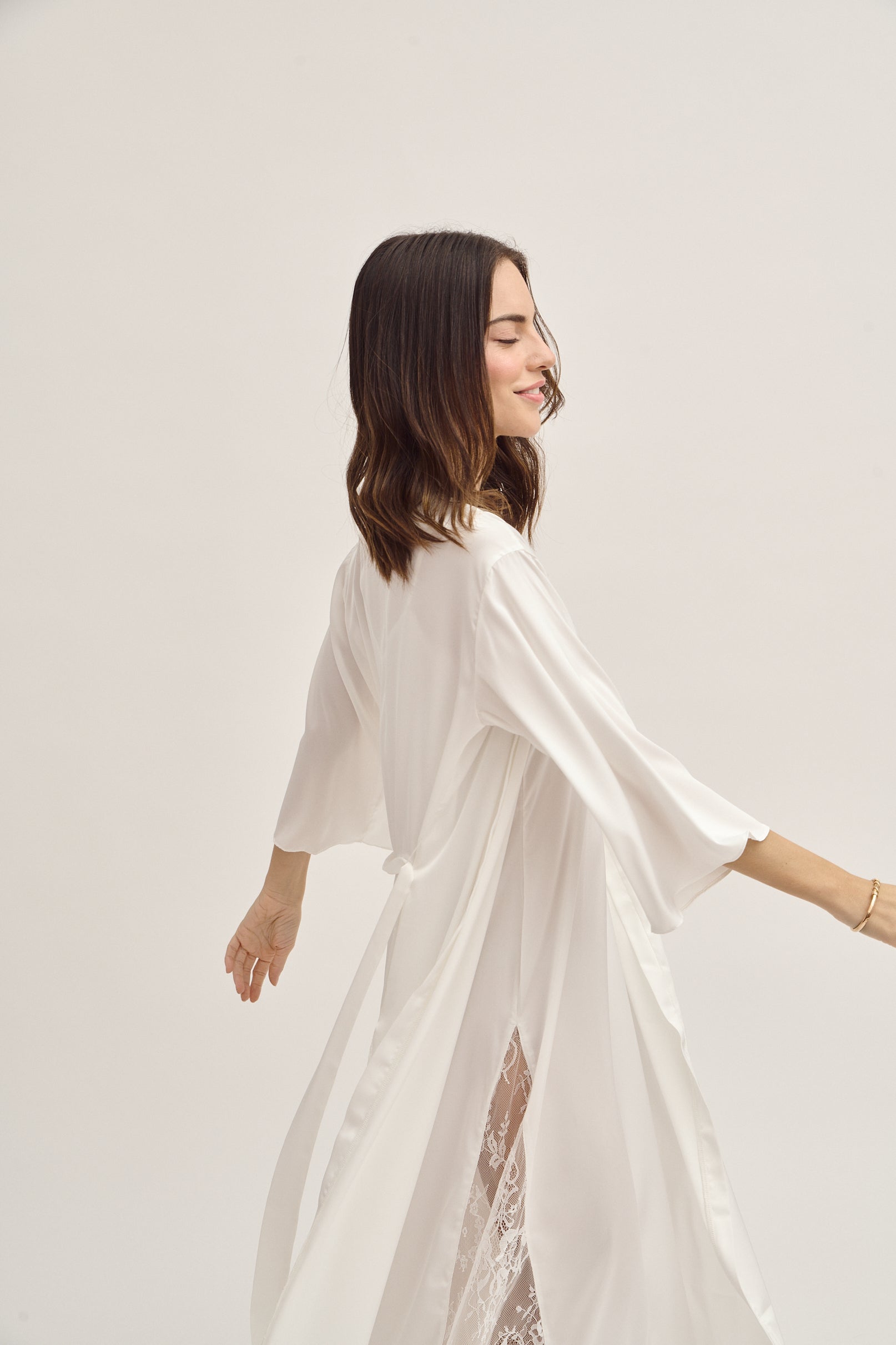 Bridal Silk Robe Long