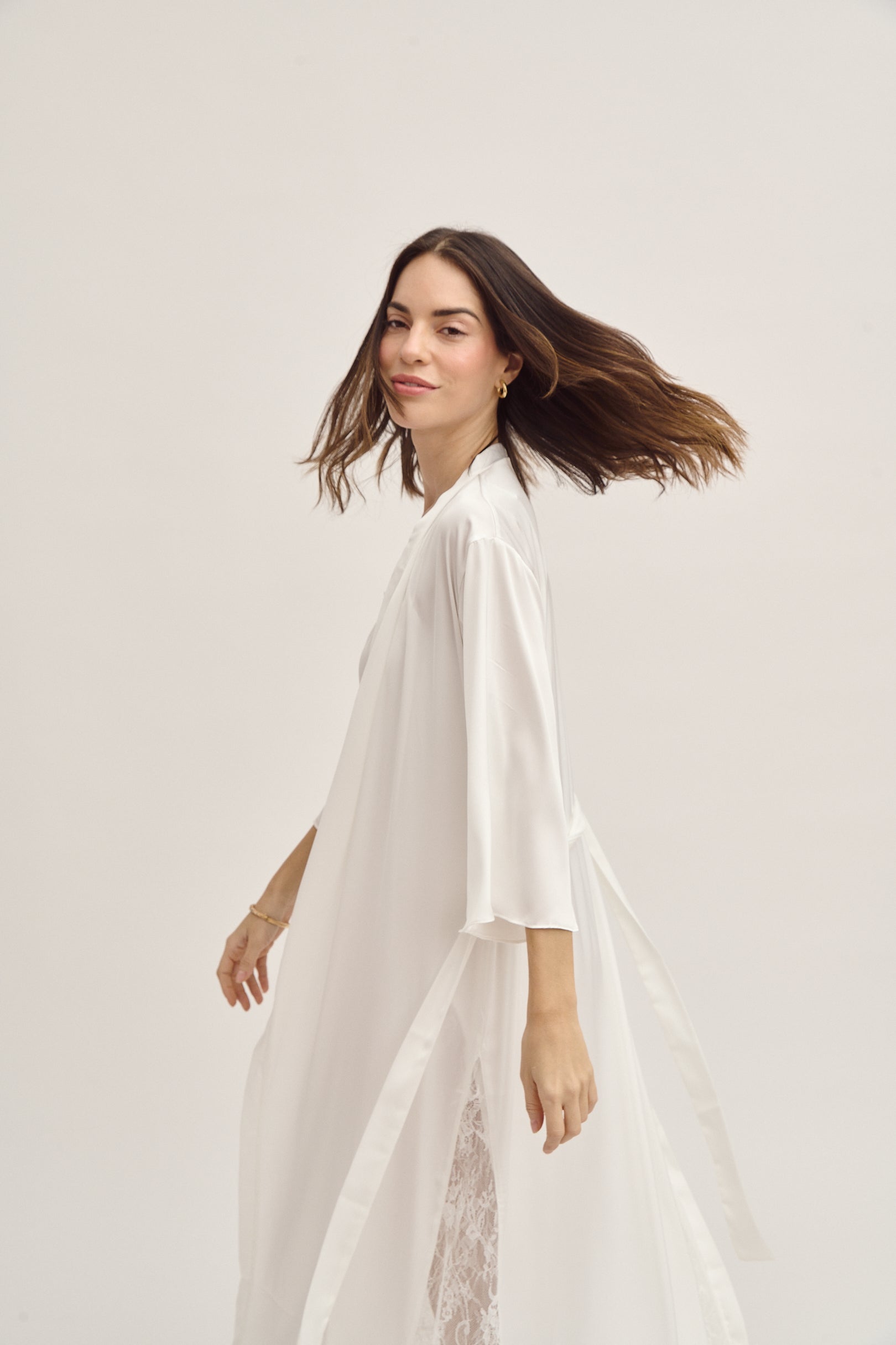 Bridal Silk Robe Long