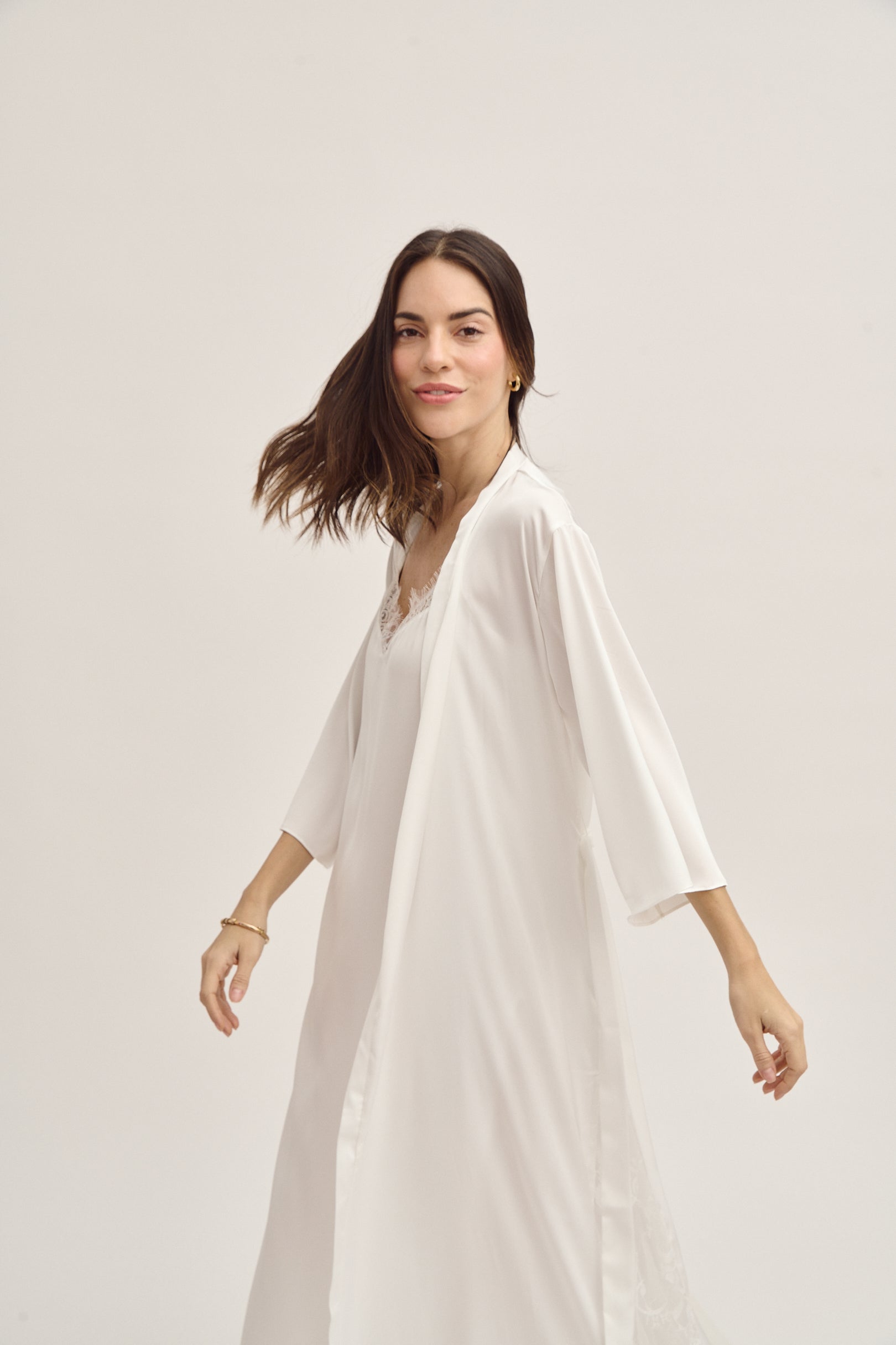 Bridal Silk Robe Long