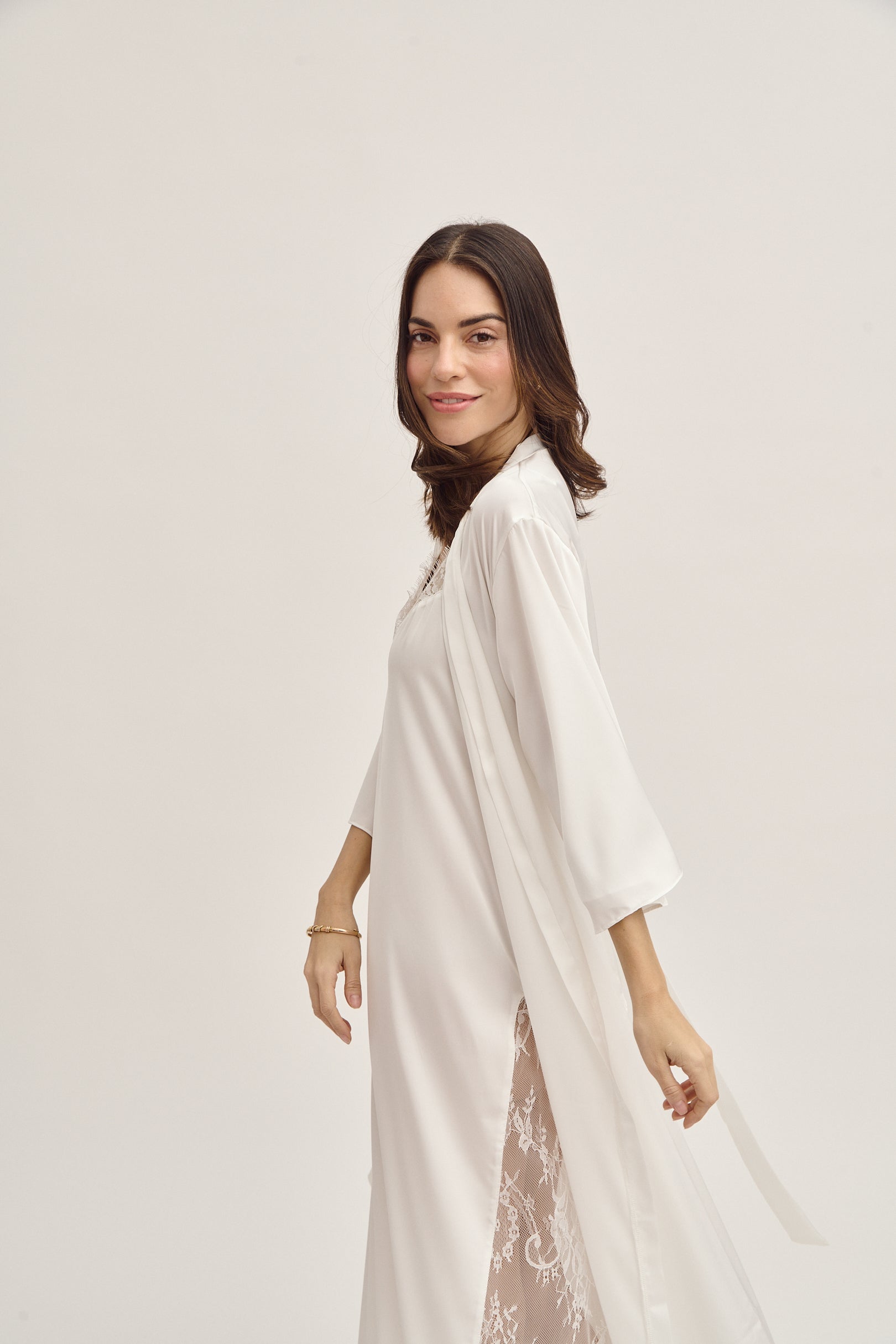 Bridal Silk Robe Long