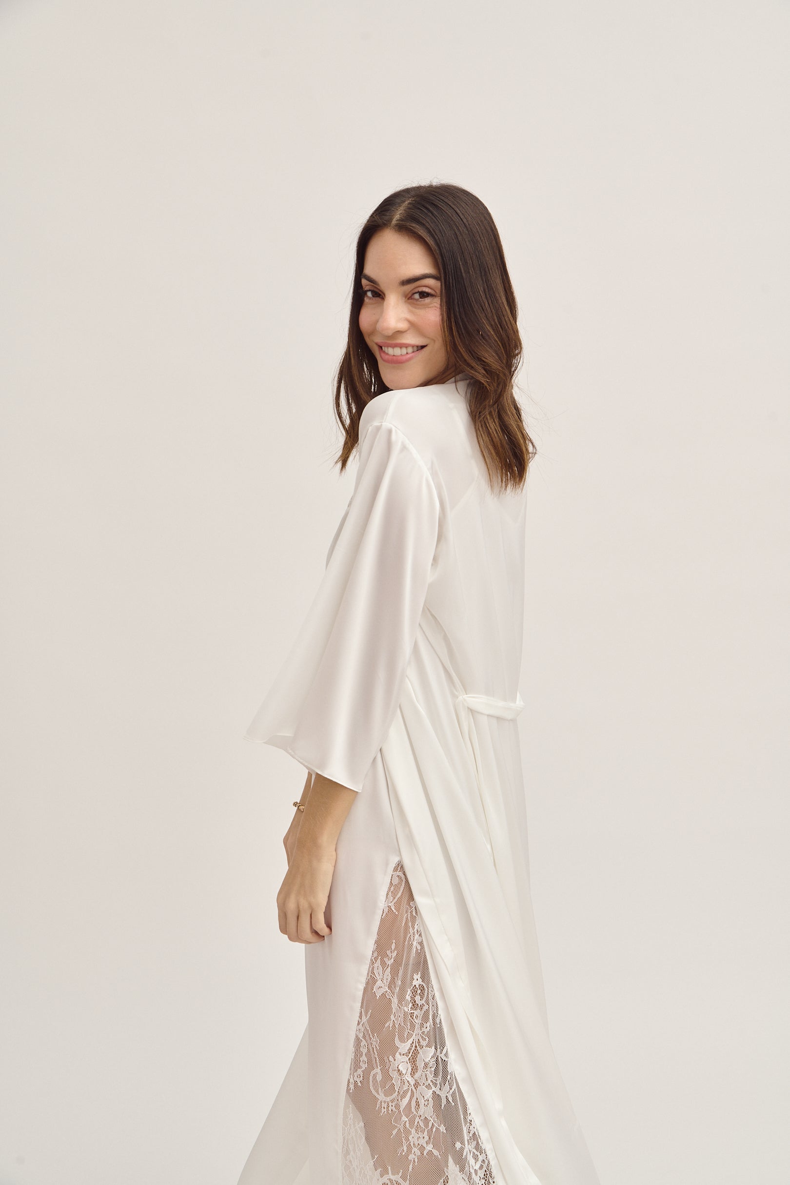 Bridal Silk Robe Long