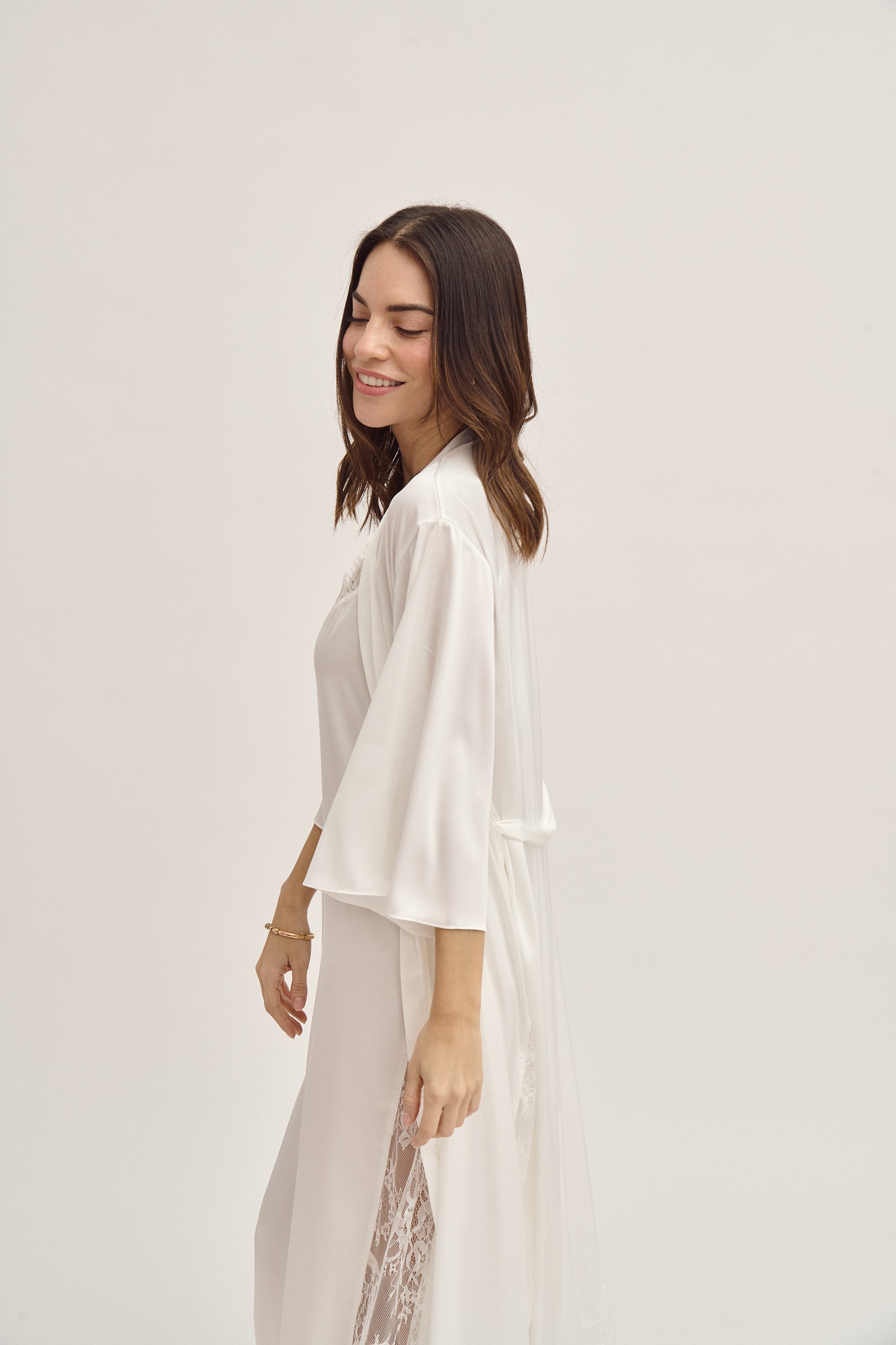Bridal Silk Robe Long