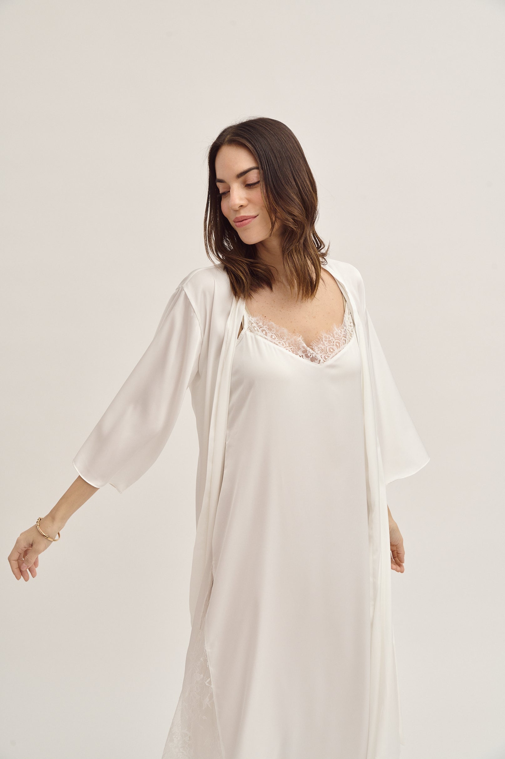 Bridal Silk Robe Long