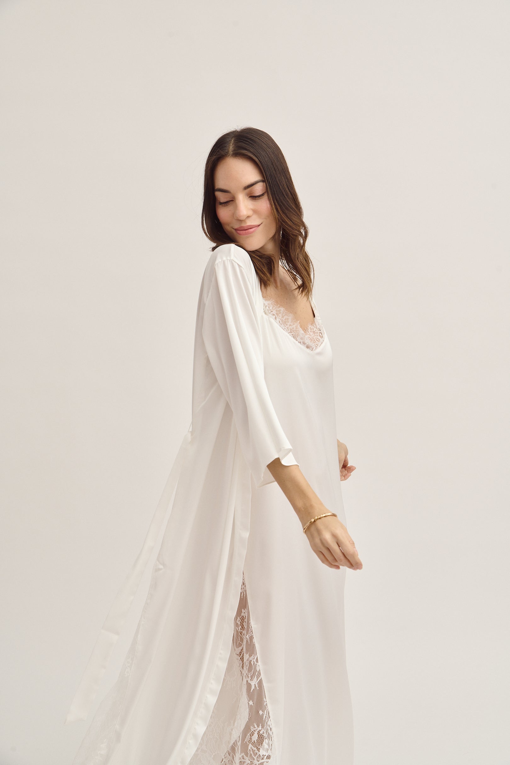 Bridal Silk Robe Long