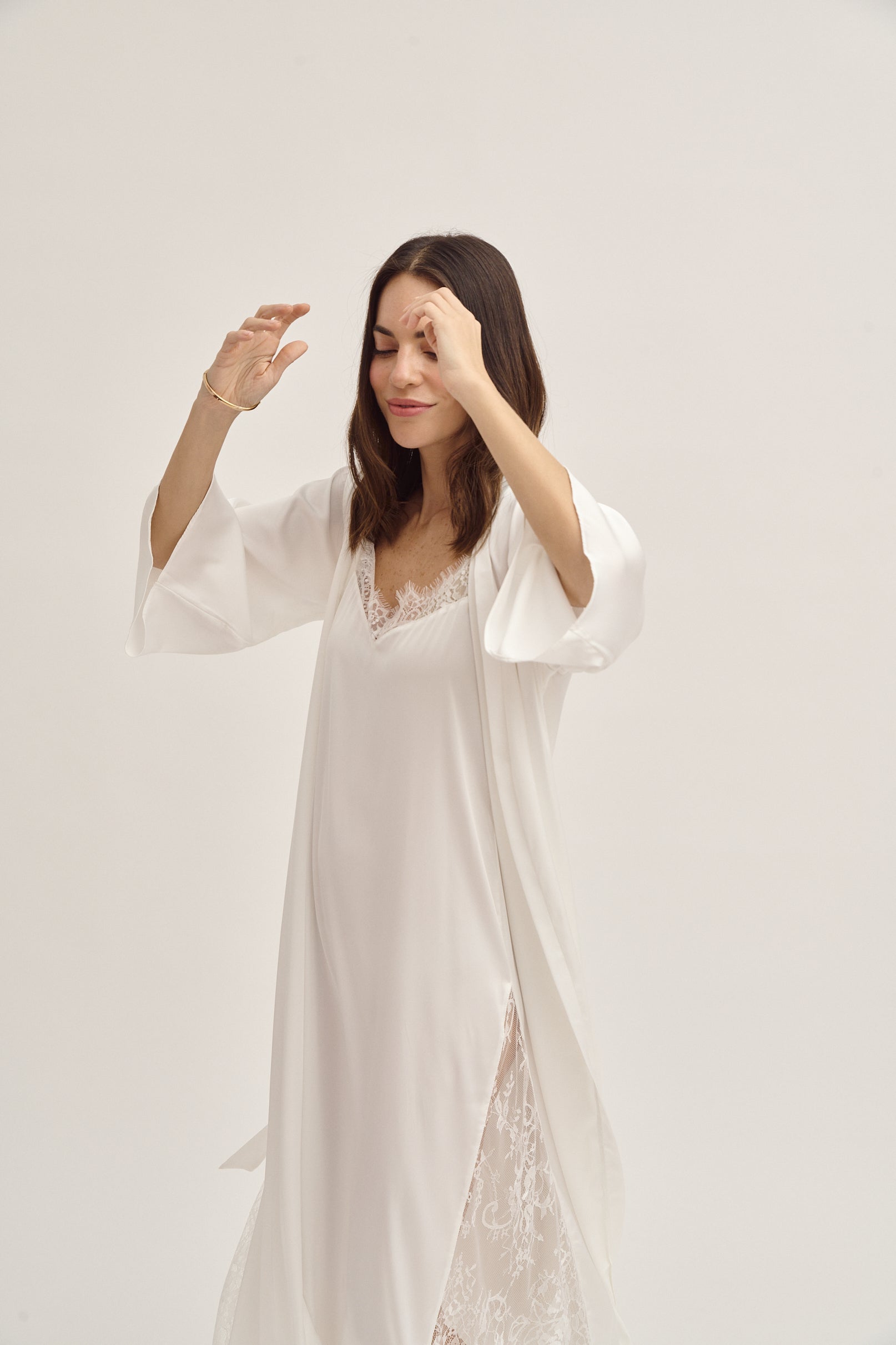 Bridal Silk Robe Long