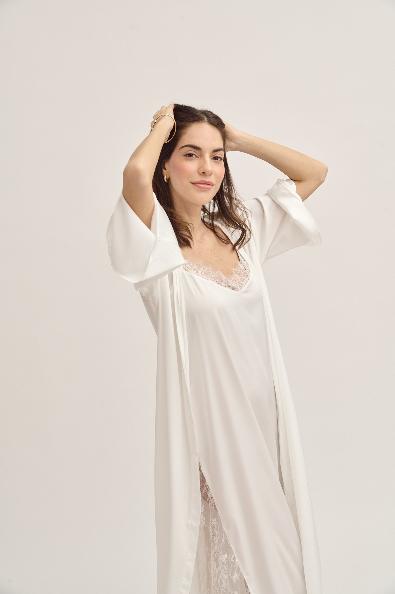 Bridal Silk Robe Long
