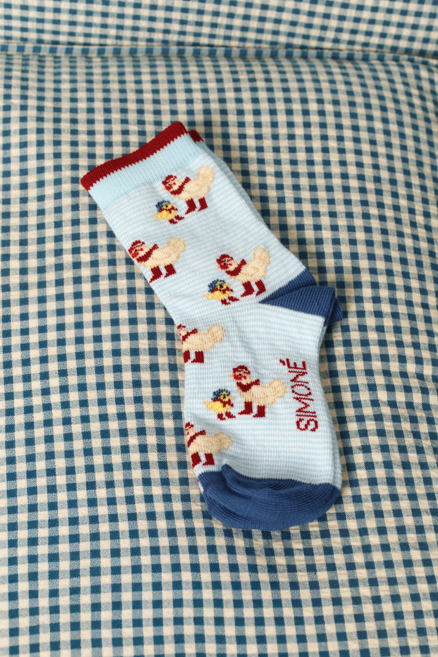 Mama Hen Stripes Blue Socks x Capittana