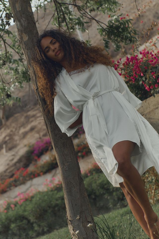 Bridal Silk Robe Short (Bata)
