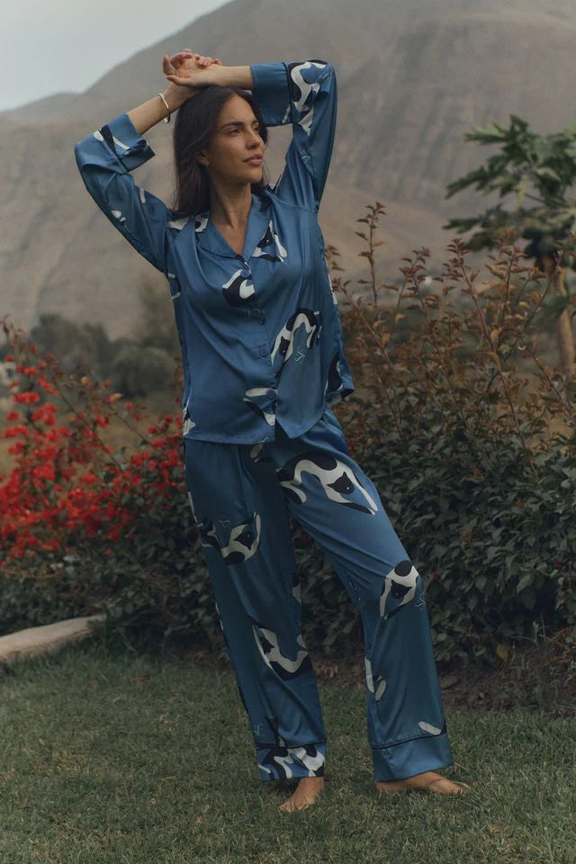 Lina silk blue