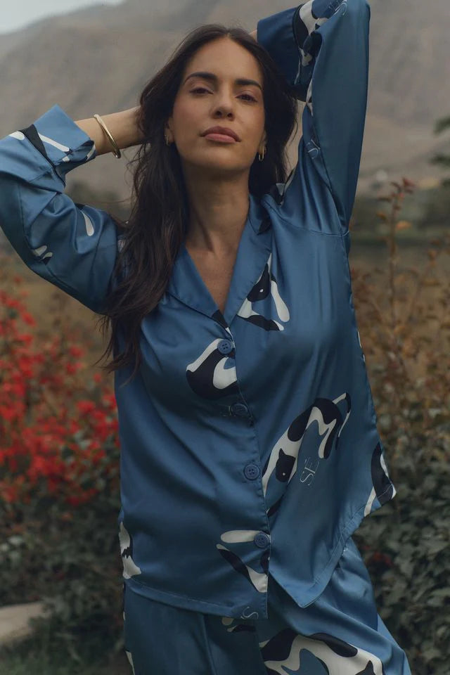 Lina silk blue