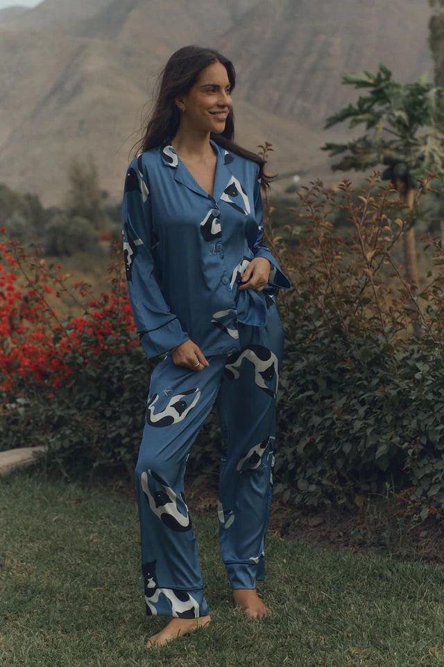 Lina silk blue