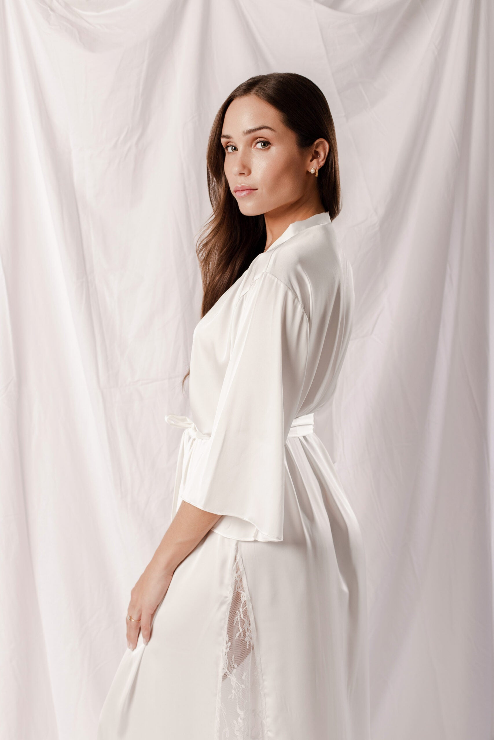 Bridal Silk Robe Long