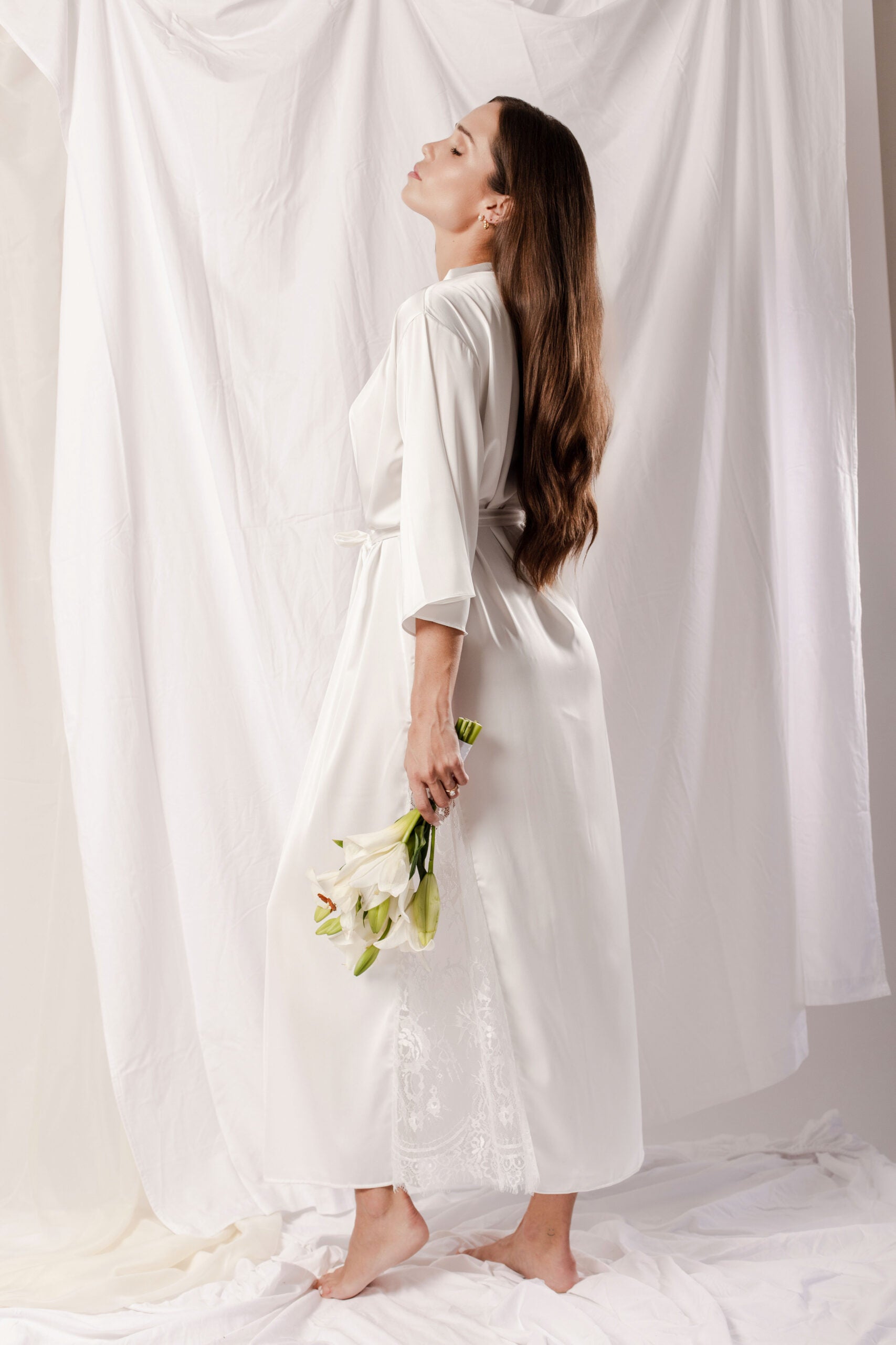 Bridal Silk Robe Long