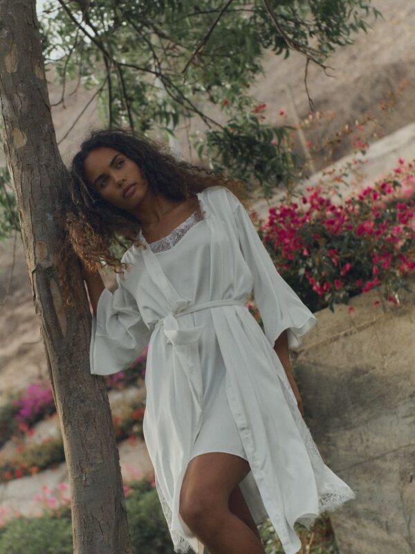 Bridal Silk Robe Short